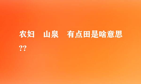 农妇 山泉 有点田是啥意思??