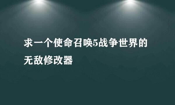 求一个使命召唤5战争世界的无敌修改器