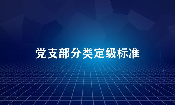 党支部分类定级标准