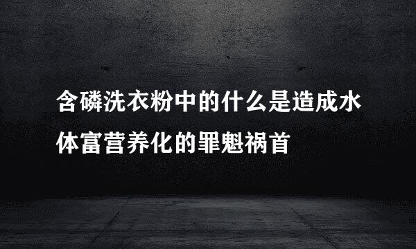 含磷洗衣粉中的什么是造成水体富营养化的罪魁祸首