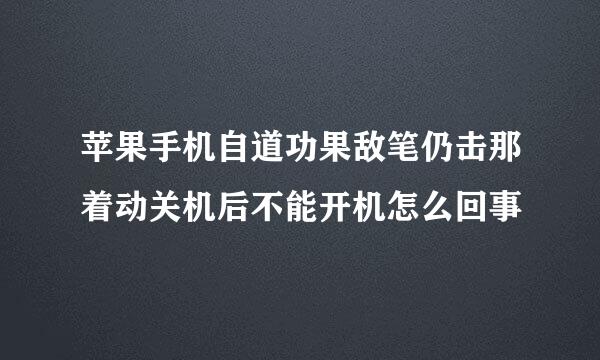 苹果手机自道功果敌笔仍击那着动关机后不能开机怎么回事