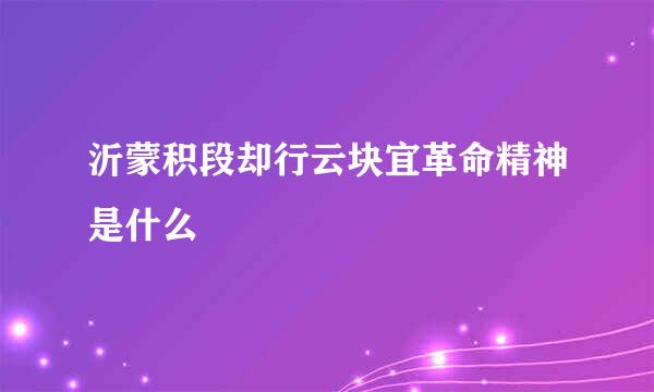 沂蒙积段却行云块宜革命精神是什么