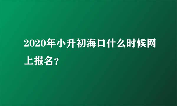 2020年小升初海口什么时候网上报名？