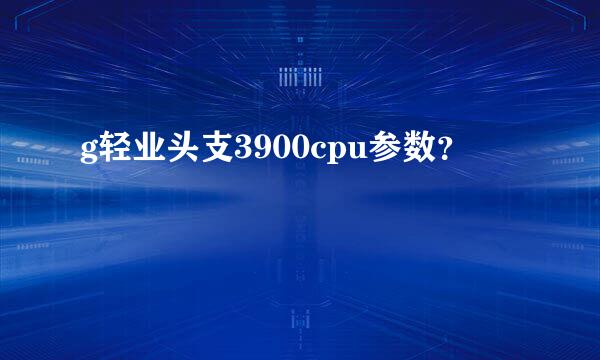 g轻业头支3900cpu参数？