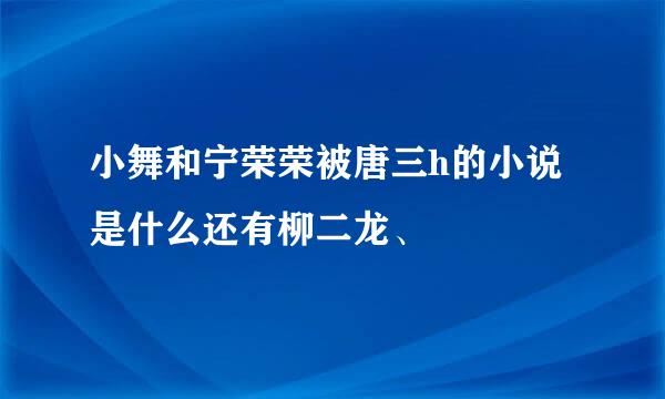 小舞和宁荣荣被唐三h的小说是什么还有柳二龙、