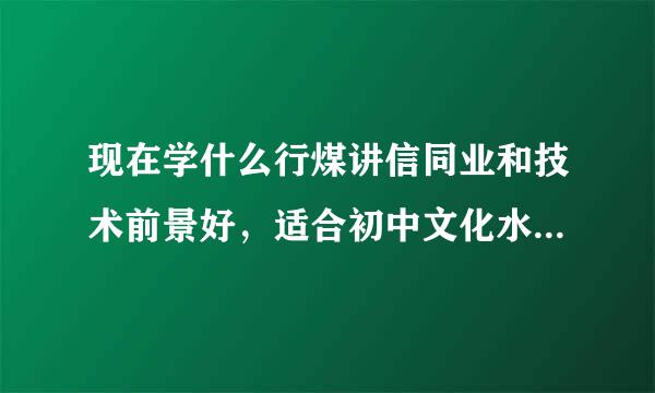 现在学什么行煤讲信同业和技术前景好，适合初中文化水平的人学？