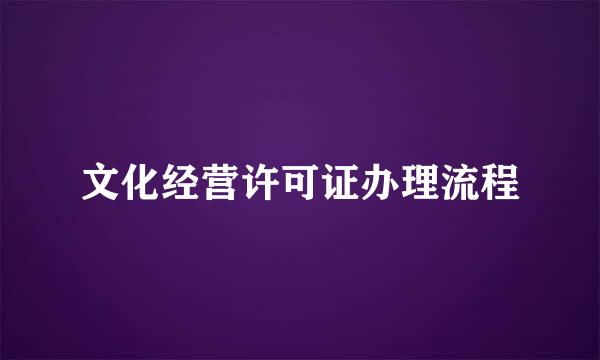 文化经营许可证办理流程