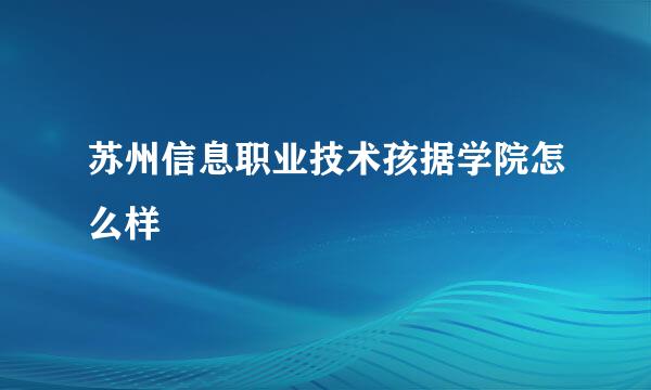 苏州信息职业技术孩据学院怎么样