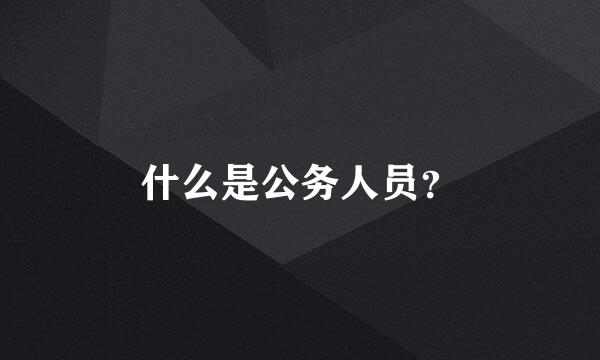 什么是公务人员？