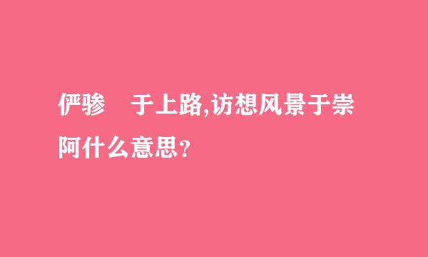 俨骖騑于上路,访想风景于崇阿什么意思？