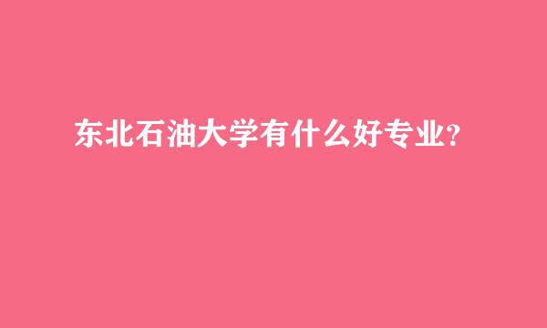 东北石油大学有什么好专业？