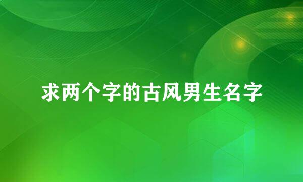 求两个字的古风男生名字