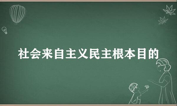 社会来自主义民主根本目的