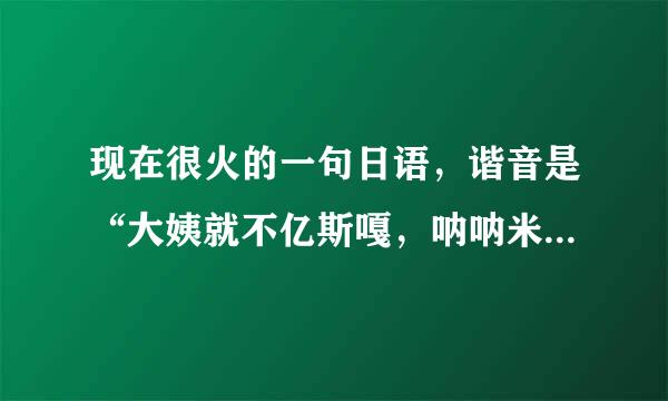 现在很火的一句日语，谐音是“大姨就不亿斯嘎，呐呐米”，什么意思啊