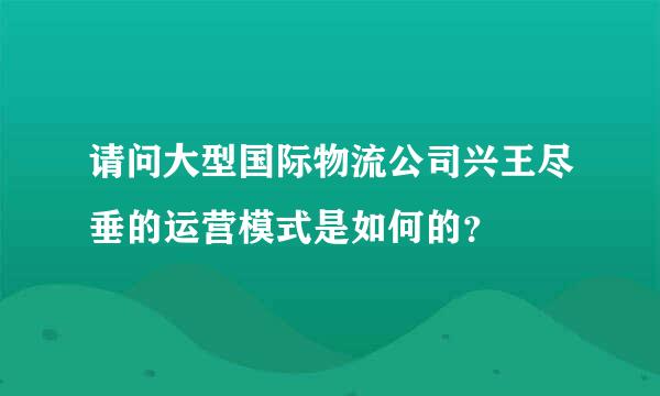 请问大型国际物流公司兴王尽垂的运营模式是如何的？