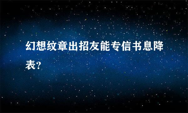 幻想纹章出招友能专信书息降表？