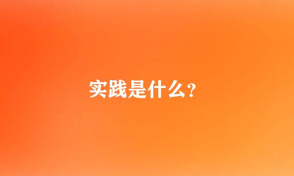 实践是什么？