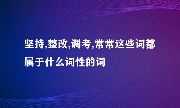 坚持,整改,调考,常常这些词都属于什么词性的词