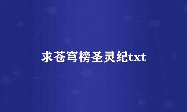 求苍穹榜圣灵纪txt