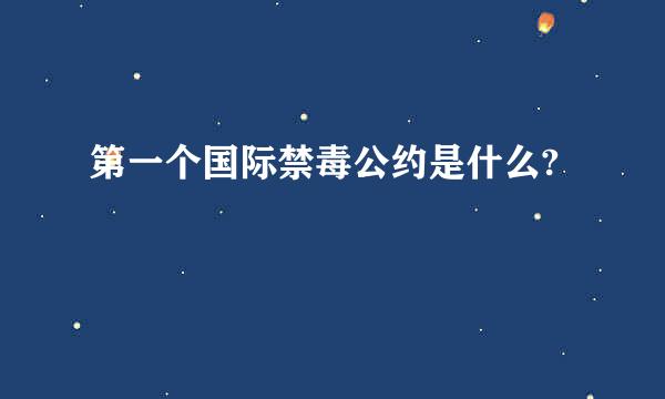 第一个国际禁毒公约是什么?