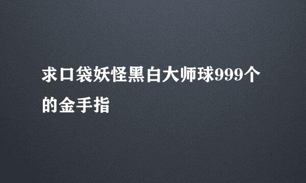 求口袋妖怪黑白大师球999个的金手指