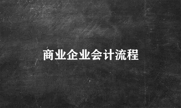 商业企业会计流程