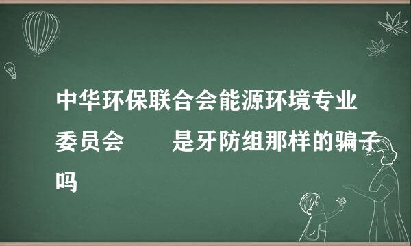 中华环保联合会能源环境专业委员会  是牙防组那样的骗子吗