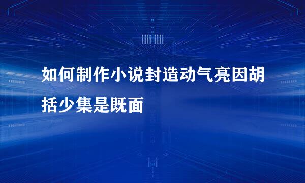 如何制作小说封造动气亮因胡括少集是既面