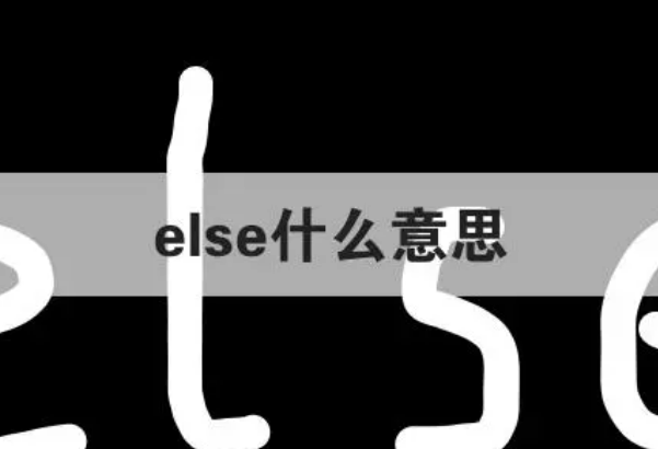 else是什么意思