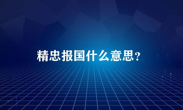 精忠报国什么意思？