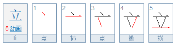 立的笔顺怎么写