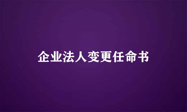 企业法人变更任命书