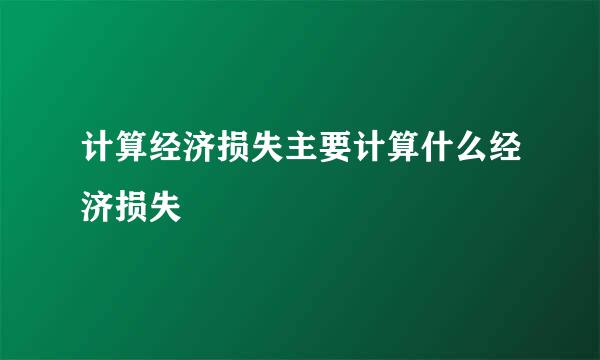 计算经济损失主要计算什么经济损失