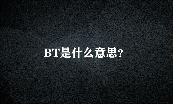 BT是什么意思？