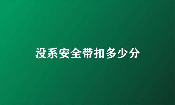 没系安全带扣多少分