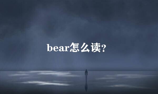 bear怎么读？