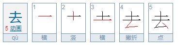 去字的笔顺怎么写