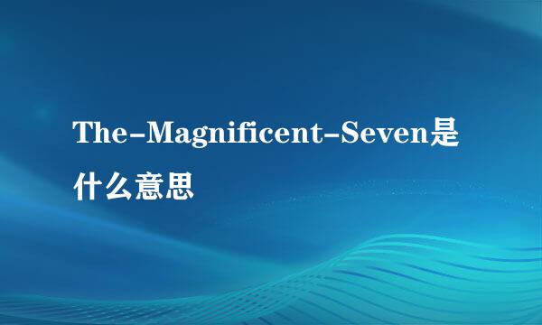 The-Magnificent-Seven是什么意思