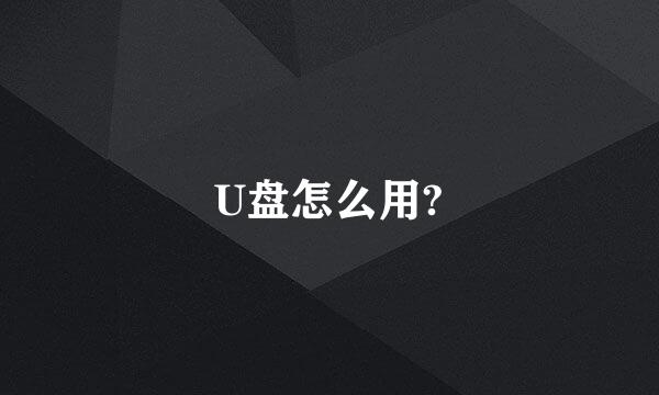 U盘怎么用?