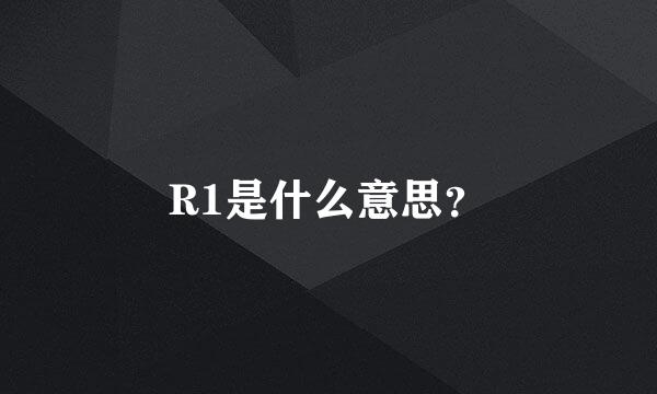 R1是什么意思？