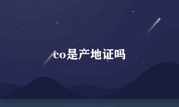 co是产地证吗