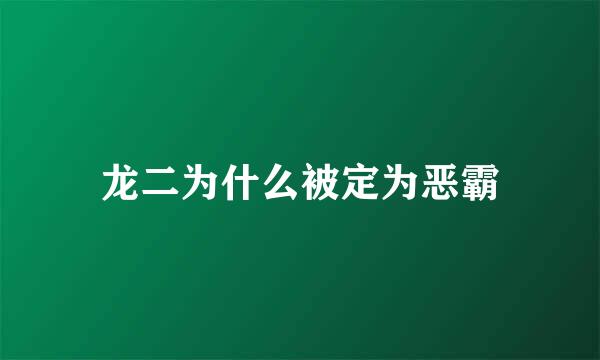 龙二为什么被定为恶霸