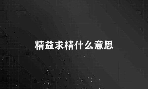 精益求精什么意思