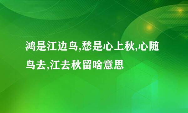 鸿是江边鸟,愁是心上秋,心随鸟去,江去秋留啥意思