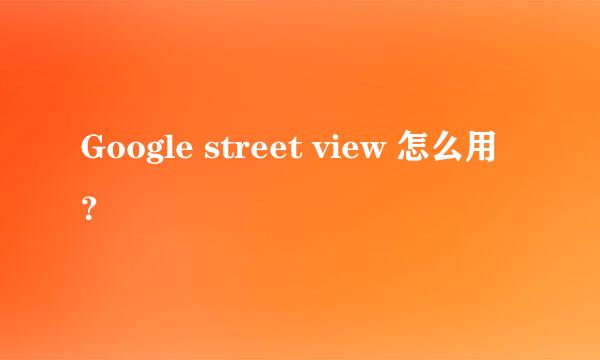 Google street view 怎么用？