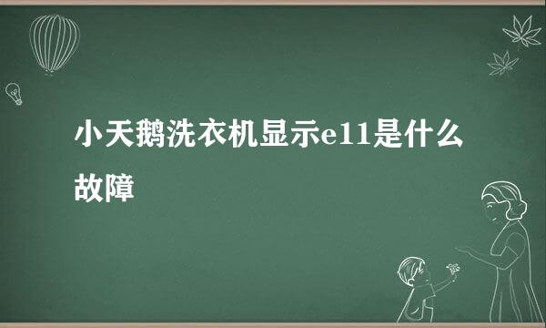 小天鹅洗衣机显示e11是什么故障