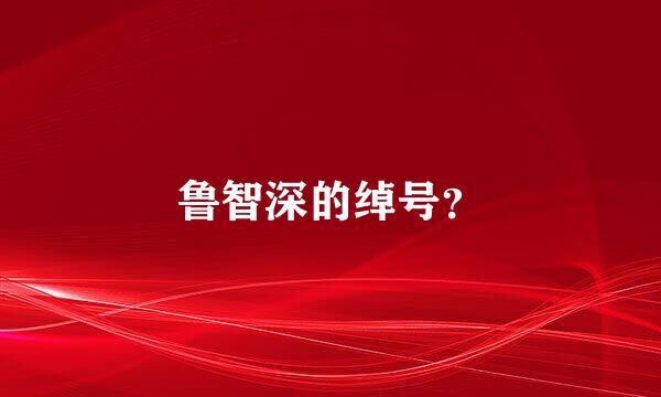 鲁智深的绰号？