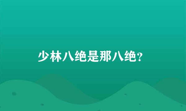 少林八绝是那八绝？