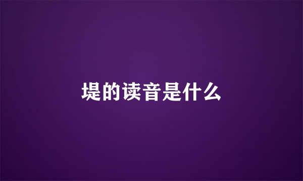 堤的读音是什么