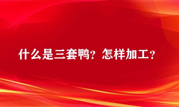 什么是三套鸭？怎样加工？